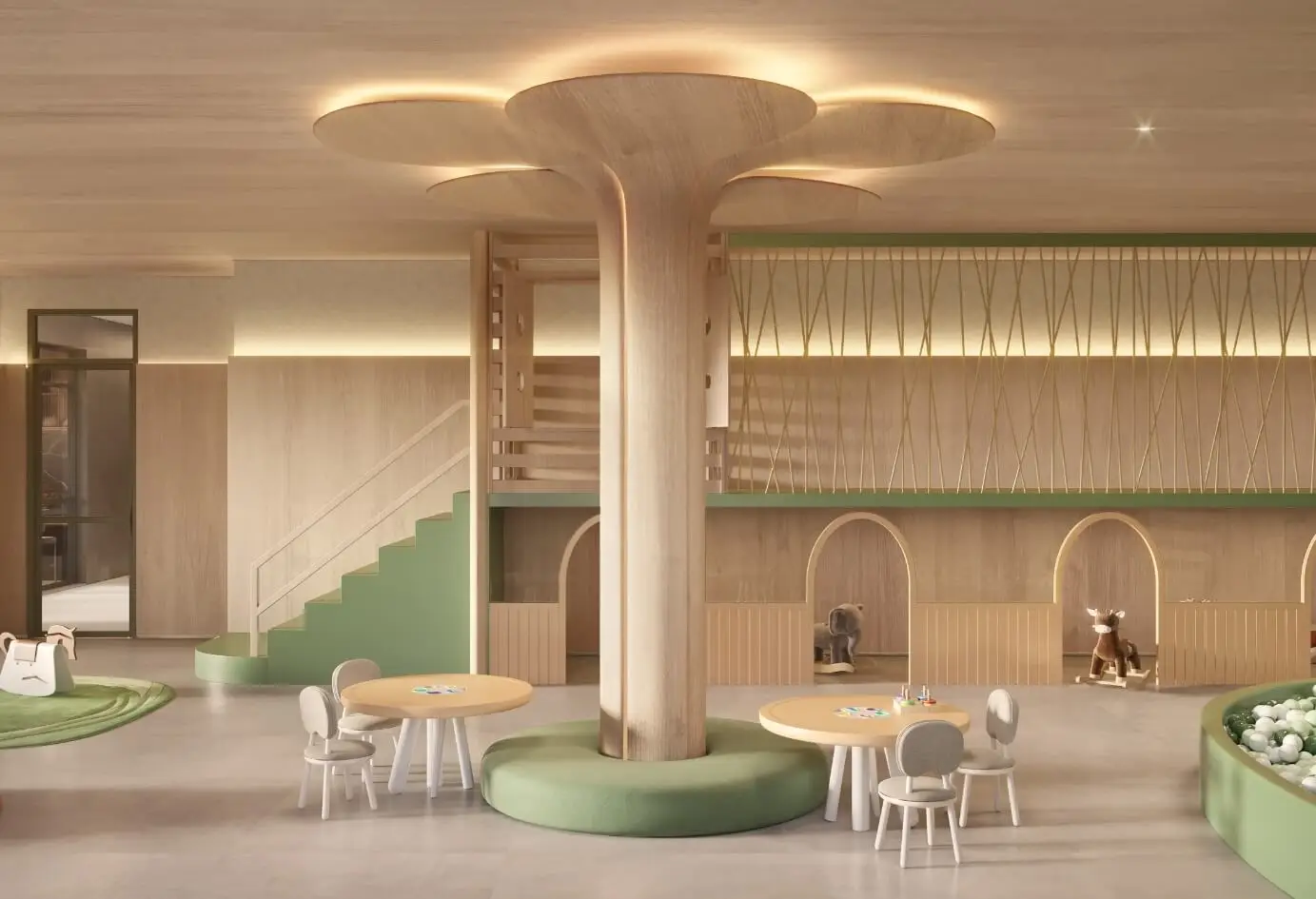 Espaço infantil moderno e lúdico, ideal para famílias no Jardim da Hípica