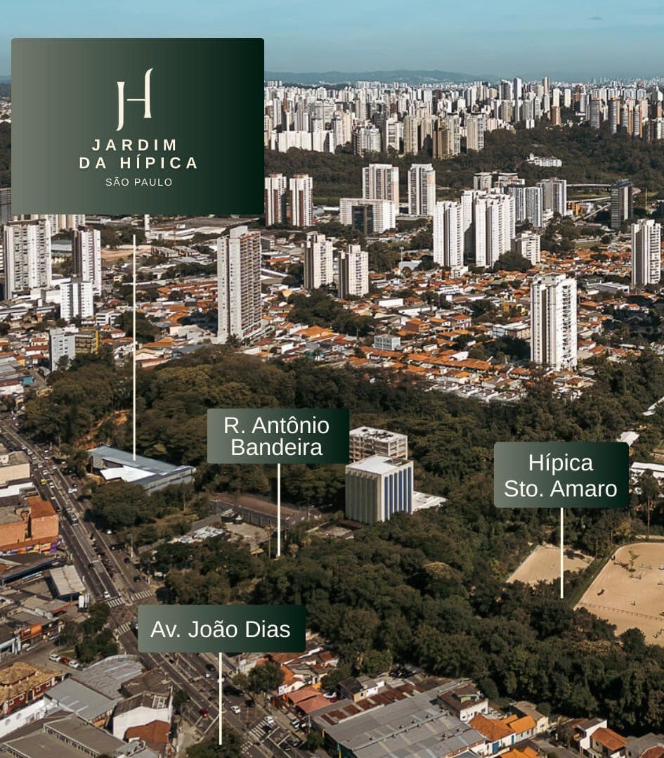 Empreendimento Jardim da Hípica em São Paulo, próximo à Hípica Santo Amaro