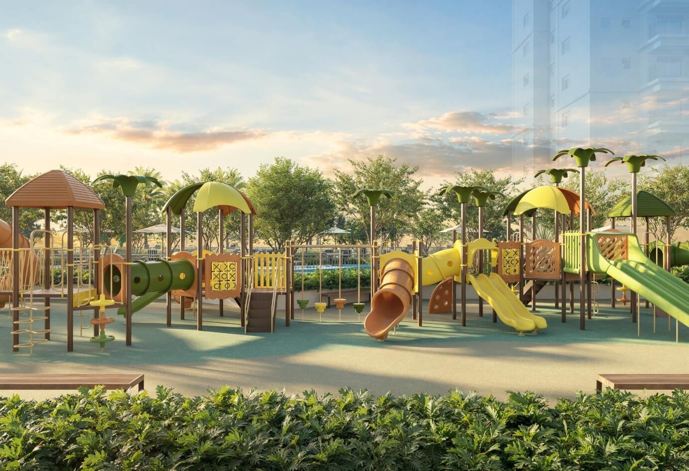 Playground colorido e moderno, ideal para crianças no Jardim da Hípica SP